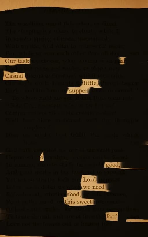 our task blackout poetry